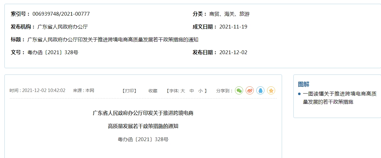 广东省人民政府办公厅印发关于推进跨境电商高质量发展若干政策措施的通知