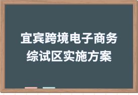开展“特殊区域出口”和“网购保税进口”业务，中国（宜宾）跨境电子商务综合试验区实施方案印发