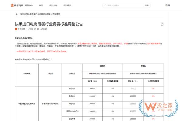 快手下调跨境进口电商母婴服务费率-货之家