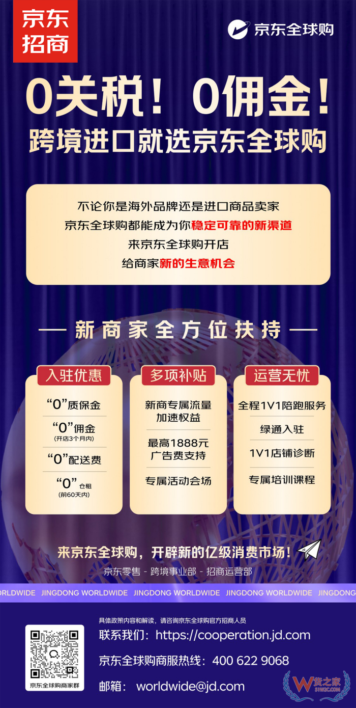 0关税!0佣金!京东全球购入驻开店,开辟新的亿级消费市场!