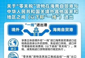政策图解：海关总署关于海南自贸港“一线、二线、岛内流通”税收政策的通知