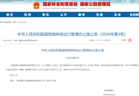 濒危野生动植物种国际贸易公约（CITES）新版附录正式发布